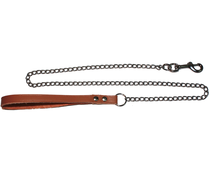 BPS® BPS-2763MA - Catena In Metallo Per Cani Con Controllo Di Maniglia E Guinzaglio Per Passeggiare Con Il Cane, Con Manico In Pelle E Catena, 4 - Foto 2