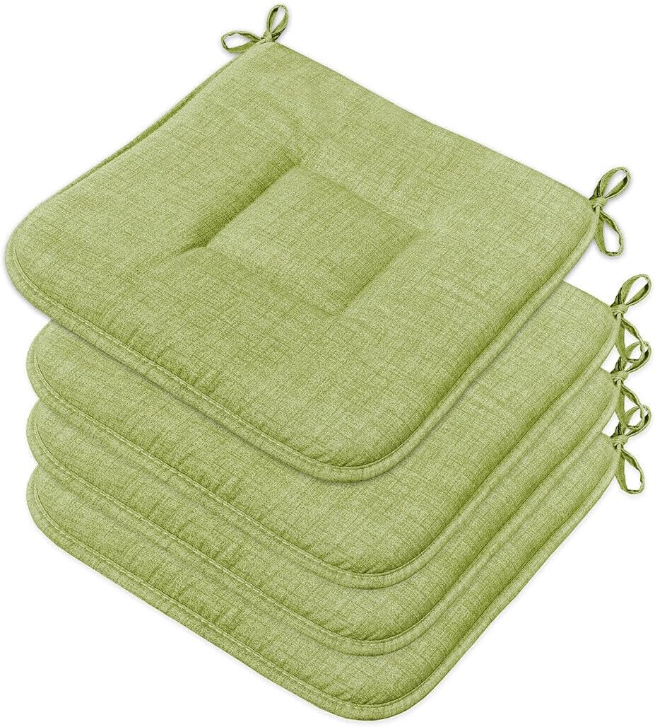 Set 6 Cuscini Per Sedie 40x40cm - Fantasia Foglie, Sfoderabili E Lavabili - Tortora - Foto 11