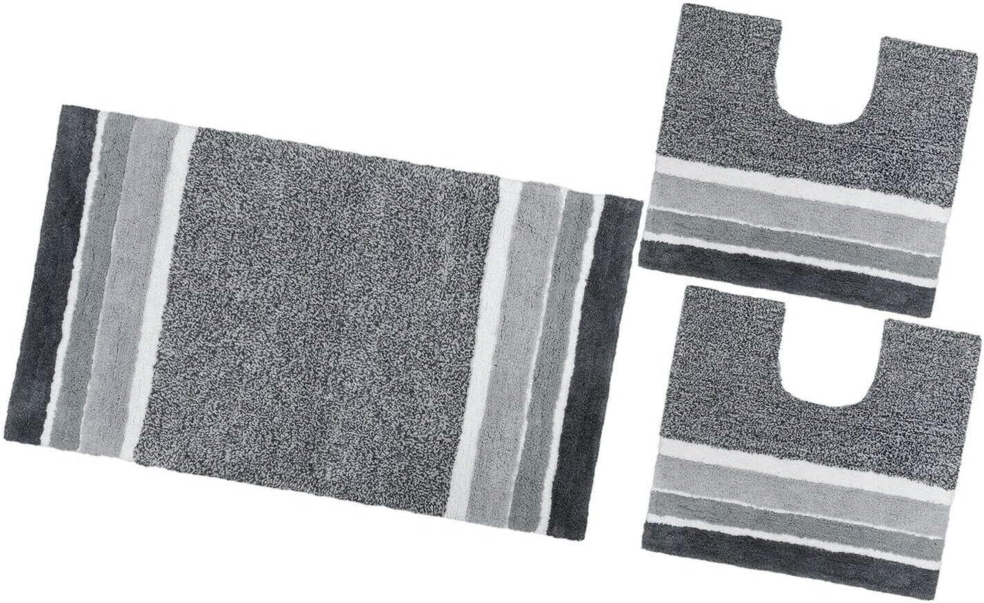 Set 3 Pezzi Di Tappeti Bagno PHP In Puro Cotone Con Antiscivolo Geco Grip Art. MELISSA Col. CREMA - Foto 6