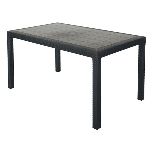 Tavolo Houston BICA - Tavolo Da Esterno In Polipropilene 150x92cm, Colore Antracite - Foto 3