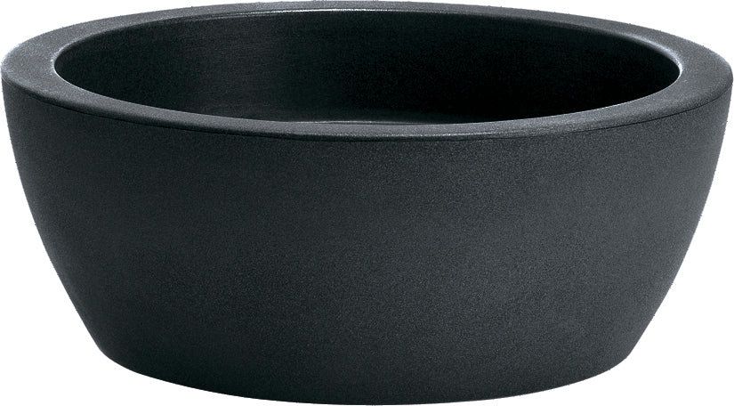 Nicoli Fioriera Thetis A Ciotola In Resina, Vaso Per Piante Da Interno Esterno Diametro Cm 40 Colore Antracite Amzr4240p