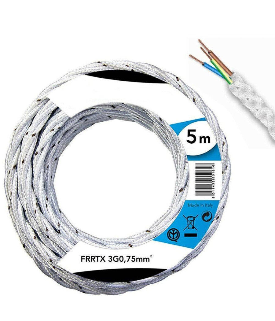 Cavo Elettrico Tondo Rivestito In Tessuto Colorato Per Lapadari, Lapade, Abat Jour. Il Cavo - Foto 3