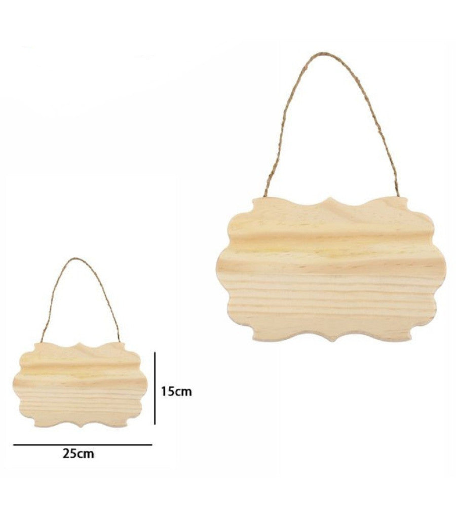 2 Targhette In Legno Con Corda - Personalizzabili Per Porte O Pareti | Idee Regalo Creative - Foto 1