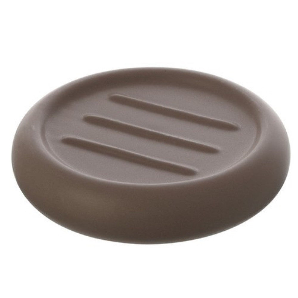 Portasapone In Ceramica A Doppio Strato Autodrenante Per Bagno E Cucina - Beige Con Macchie, Design Moderno - 2