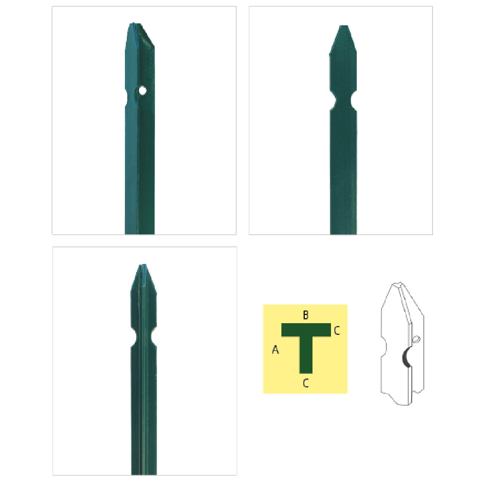 Paletti Metallici Per Recinzioni Set Di 10 In Ferro Plastificato Verde: Alti 150 Cm, Resistenti All'acqua E Alla Ruggine Paletti Per Recinzione - Foto 7