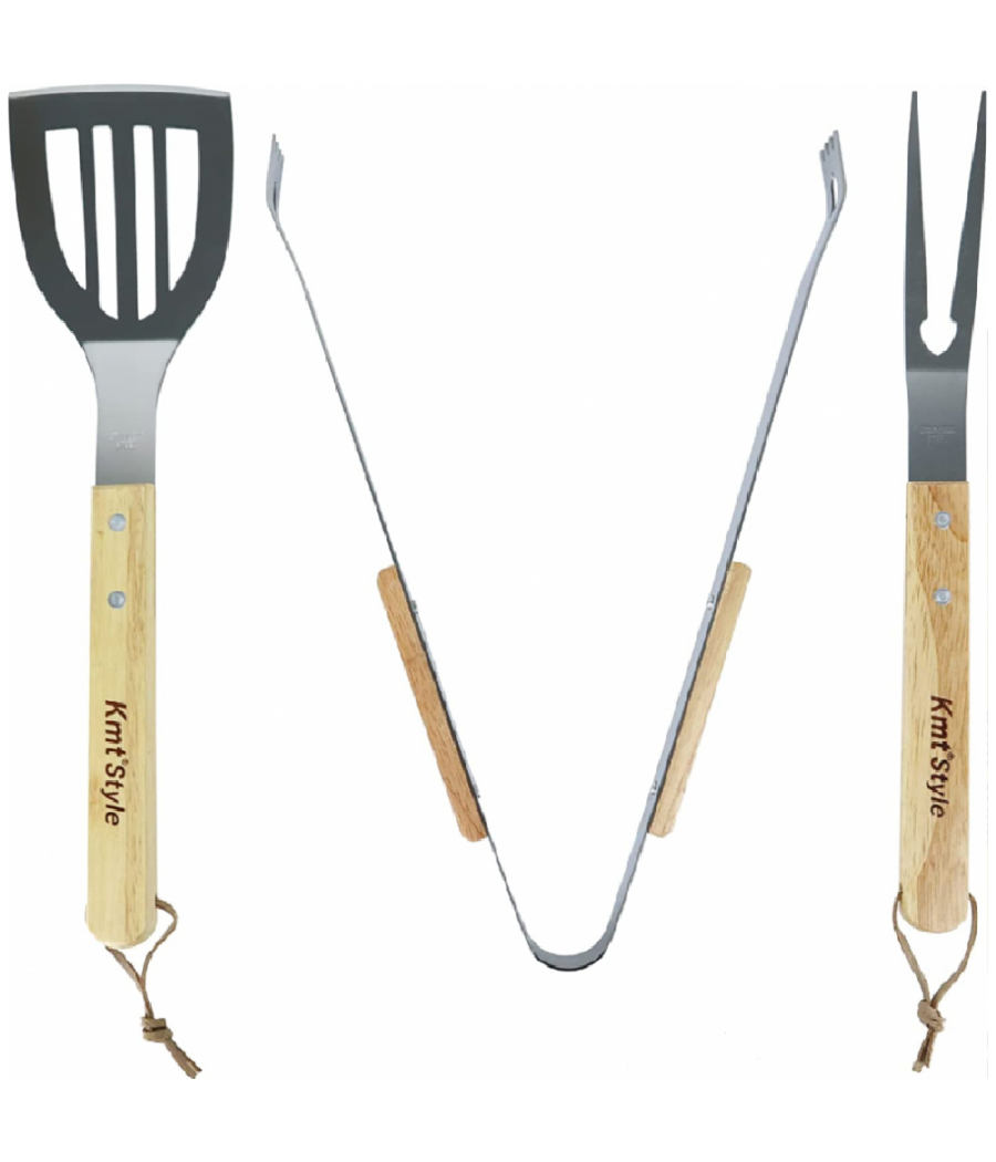 Set Di Utensili Da Barbecue 3 Pezzi - Pinza Per Griglia, Forchetta - Foto 2