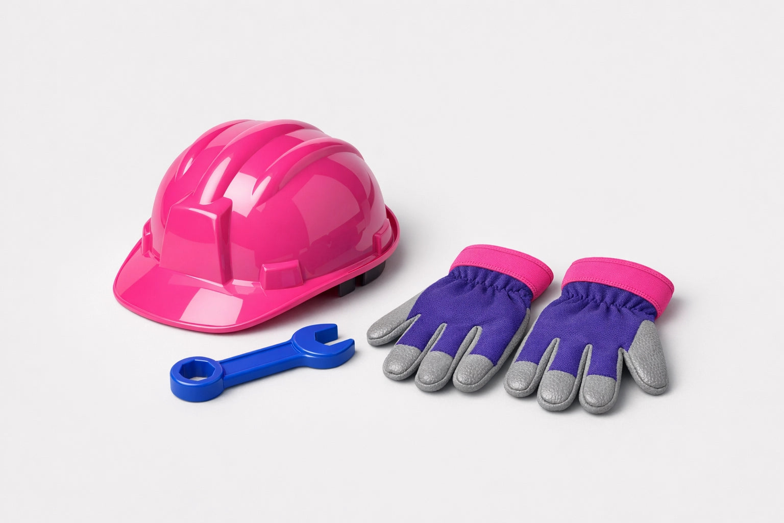 Caschi e guanti da lavoro giocattolo