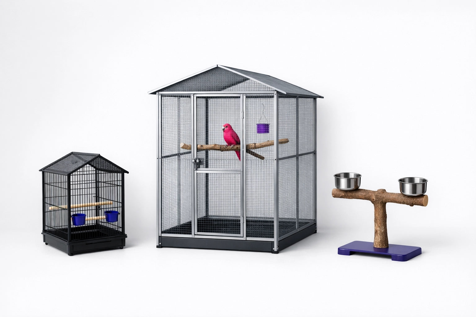 Gabbie, voliere e posatoi per uccelli