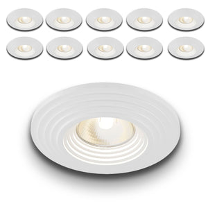 *STOCK* n.10 Portafaretti In Gesso Ceramico spirale ad incasso Diametro 120  35W GU10 IP20