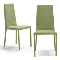Set 2 sedie imbottite 100% MADE IN ITALY BETTY PLUS per sala da pranzo, cucina, soggiorno, design moderno, struttura robusta in metallo rivestita, schienale e seduta rivestiti in velluto colore Verde Lime