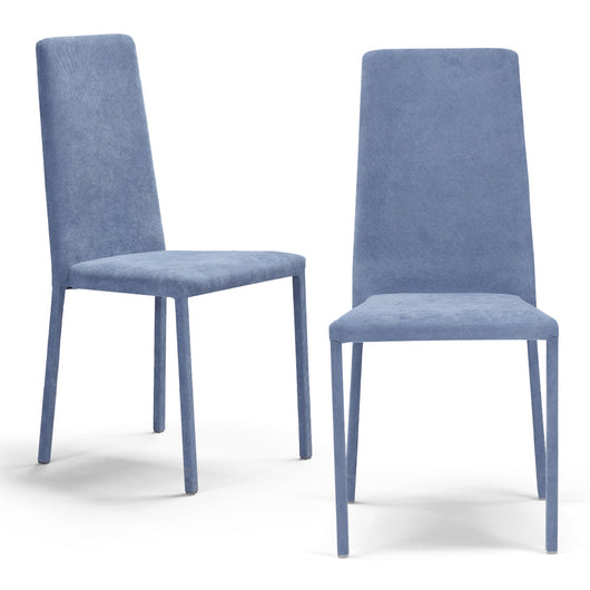 Set 2 sedie imbottite 100% MADE IN ITALY BETTY PLUS per sala da pranzo, cucina, soggiorno, design moderno, struttura robusta in metallo rivestita, schienale e seduta rivestiti in velluto colore Carta da Zucchero