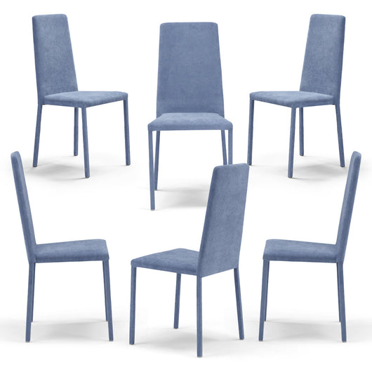 Set 6 sedie imbottite 100% MADE IN ITALY BETTY PLUS per sala da pranzo, cucina, soggiorno, design moderno, struttura robusta in metallo rivestita, schienale e seduta rivestiti in velluto colore Carta da Zucchero