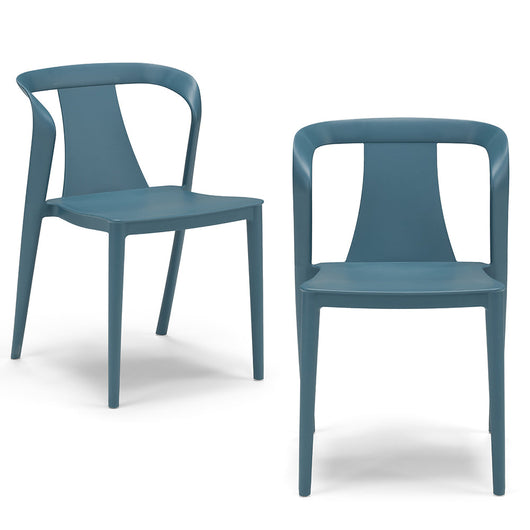 Set 2 sedie in polipropilene modello ALBA, impilabile, idrorepellente, resistente ai raggi UV, design moderno ideale per sala da pranzo, cucina, sala d’attesa, bar, ristoranti, giardino, colore Petrolio