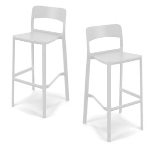 Set 2 sgabelli in polipropilene STIL altezza seduta 65cm, impilabile, idrorepellente, resistente ai raggi UV, design moderno e innovativo, ideale per la cucina, la veranda o giardino colore Ghisa