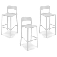 Set 3 sgabelli in polipropilene STIL altezza seduta 65cm, impilabile, idrorepellente, resistente ai raggi UV, design moderno e innovativo, ideale per la cucina, la veranda o giardino colore Ghisa