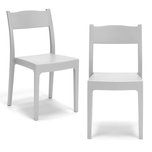 Set 2 sedie in polipropilene VESTA, impilabile, resistente ai raggi UV, design moderno, ideale per sala da pranzo, cucina, sala d’attesa, bar, ristoranti o giardino, colore Bianco