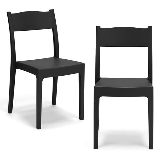 Set 2 sedie in polipropilene VESTA, impilabile, resistente ai raggi UV, design moderno, ideale per sala da pranzo, cucina, sala d’attesa, bar, ristoranti o giardino, colore Ghisa