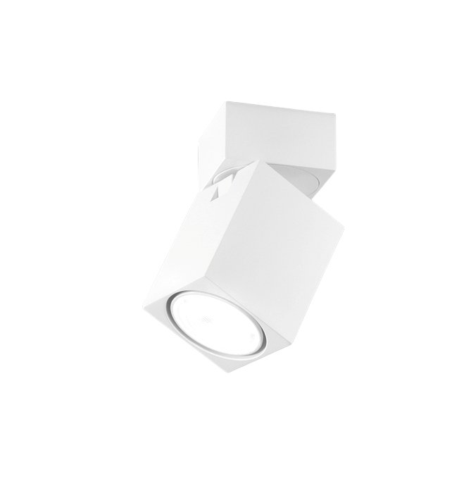 Applique a led CONNECT orientabile quadrata Bianca da 1xGu10 Perenz