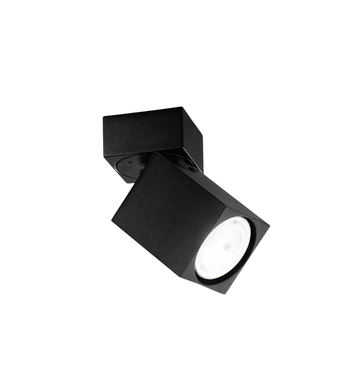 Applique a led CONNECT orientabile quadrata Nera da 1xGu10 Perenz