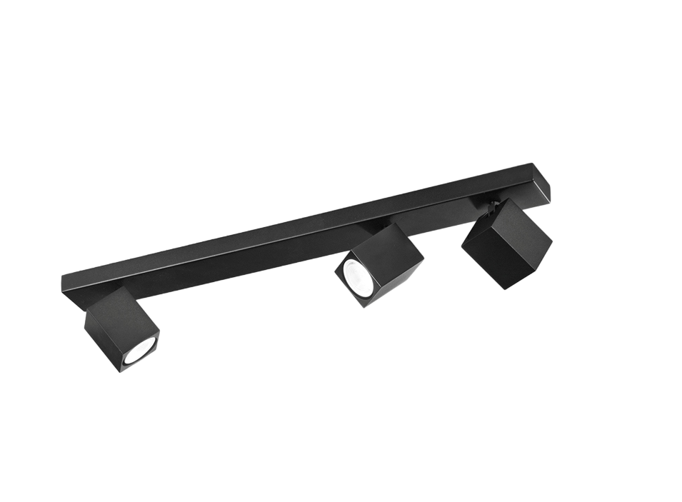 Applique a led ODDY orientabile quadrata Nera da 3xGu10 Perenz