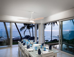 Ventilatore da Soffitto con luce Perenz 7170 B CT Legno sbiancato - Ø 130 cm, 3 Pale, 5 Velocità, Motore DC 26W, Silenzioso