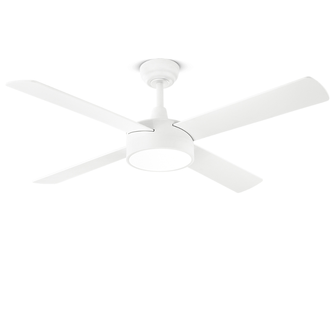 Ventilatore da Soffitto con luce Perenz 7181 B CT Bianco - Ø 132 cm, 4 Pale, 6 Velocità, Motore DC 40W, Silenzioso