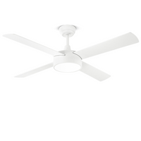 Ventilatore da Soffitto con luce Perenz 7181 B CT Bianco - Ø 132 cm, 4 Pale, 6 Velocità, Motore DC 40W, Silenzioso