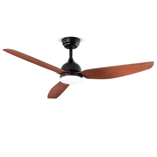 Ventilatore da Soffitto con luce Perenz 7189 N CT Nero - Ø 132 cm, 3 Pale, 6 Velocità, Motore DC 40W, Silenzioso