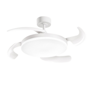 Ventilatore da Soffitto con luce Perenz 7190 B CT Bianco - Ø 106 cm, 4 Pale, 6 Velocità, Motore DC 35W, Silenzioso