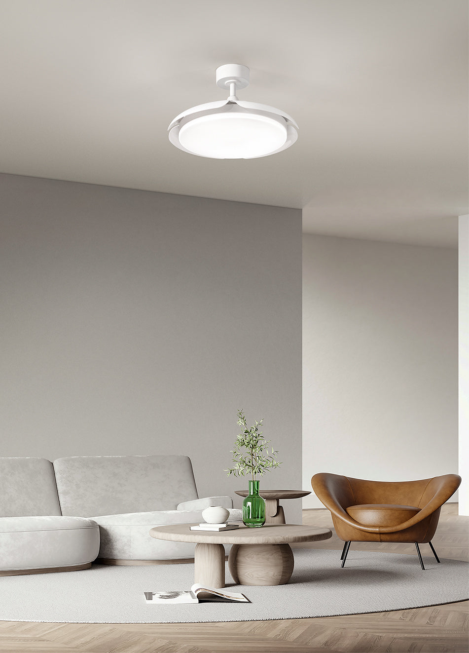 Ventilatore da Soffitto con luce Perenz 7190 B CT Bianco - Ø 106 cm, 4 Pale, 6 Velocità, Motore DC 35W, Silenzioso