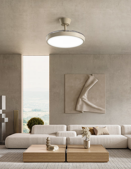 Ventilatore da Soffitto con luce Perenz 7196 R CT Sabbia - Ø 106 cm, 3 Pale, 6 Velocità, Motore DC 40W, Silenzioso