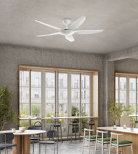 Ventilatore da Soffitto senza luce Perenz 7200 B Bianco - Ø 142 cm, 5 Pale, 5 Velocità, Motore DC 50W, Silenzioso