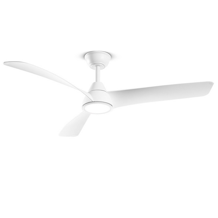 Ventilatore da Soffitto con luce Perenz 7204 B CT Bianco - Ø 132 cm, 3 Pale, 6 Velocità, Motore DC 35W, Silenzioso