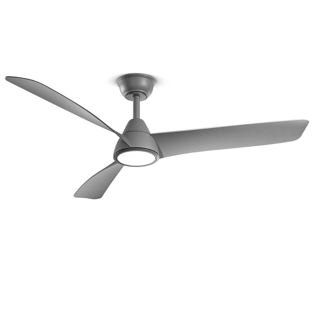 Ventilatore da Soffitto con luce Perenz 7204 GR CT Grigio - Ø 132 cm, 3 Pale, 6 Velocità, Motore DC 35W, Silenzioso
