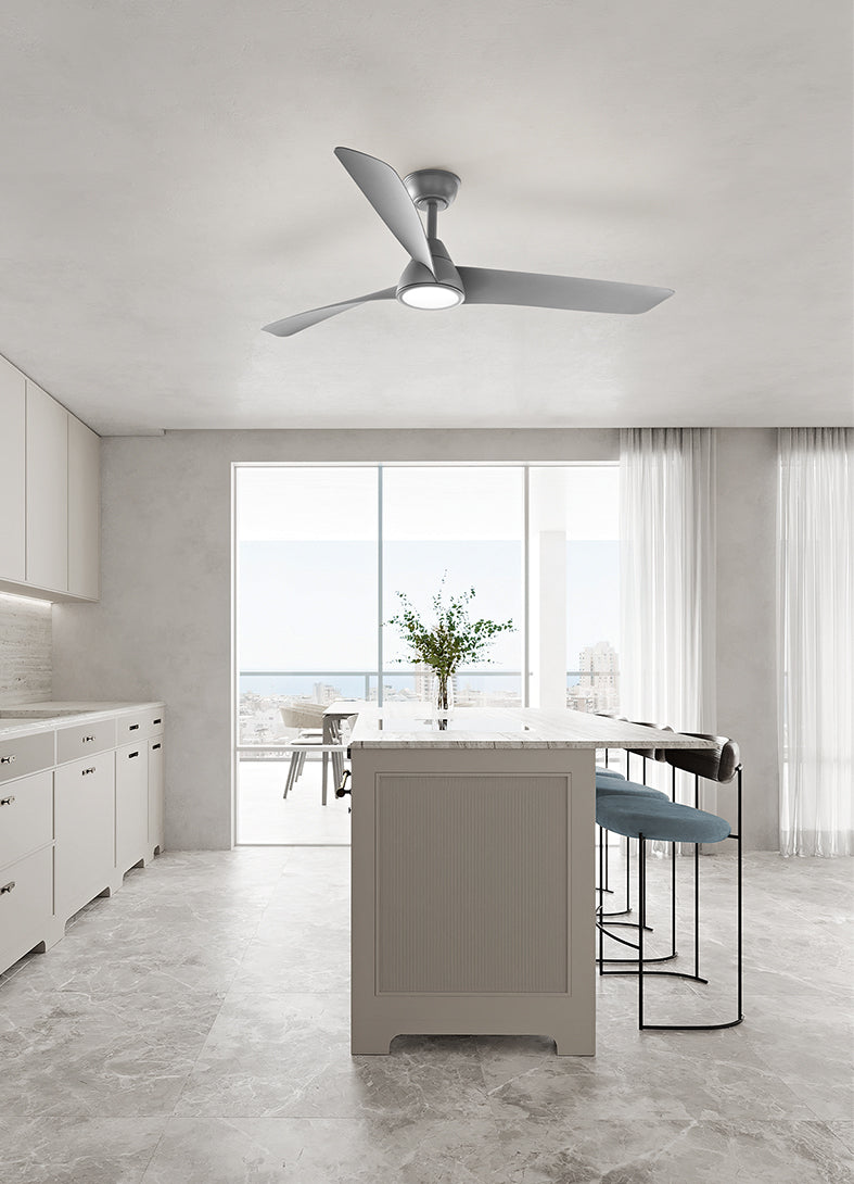 Ventilatore da Soffitto con luce Perenz 7204 GR CT Grigio - Ø 132 cm, 3 Pale, 6 Velocità, Motore DC 35W, Silenzioso