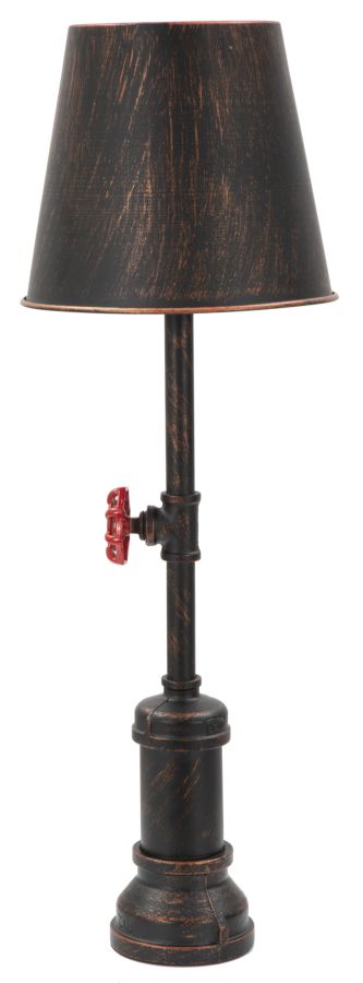 Lampada da tavolo in metallo marrone in stile industriale Ø cm 21x64