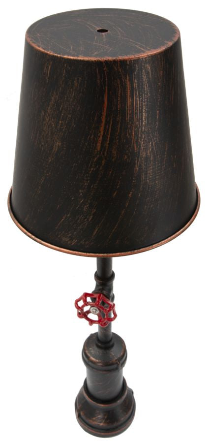 Lampada da tavolo in metallo marrone in stile industriale Ø cm 21x64
