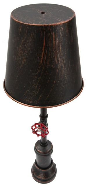 Lampada da tavolo in metallo marrone in stile industriale Ø cm 21x64