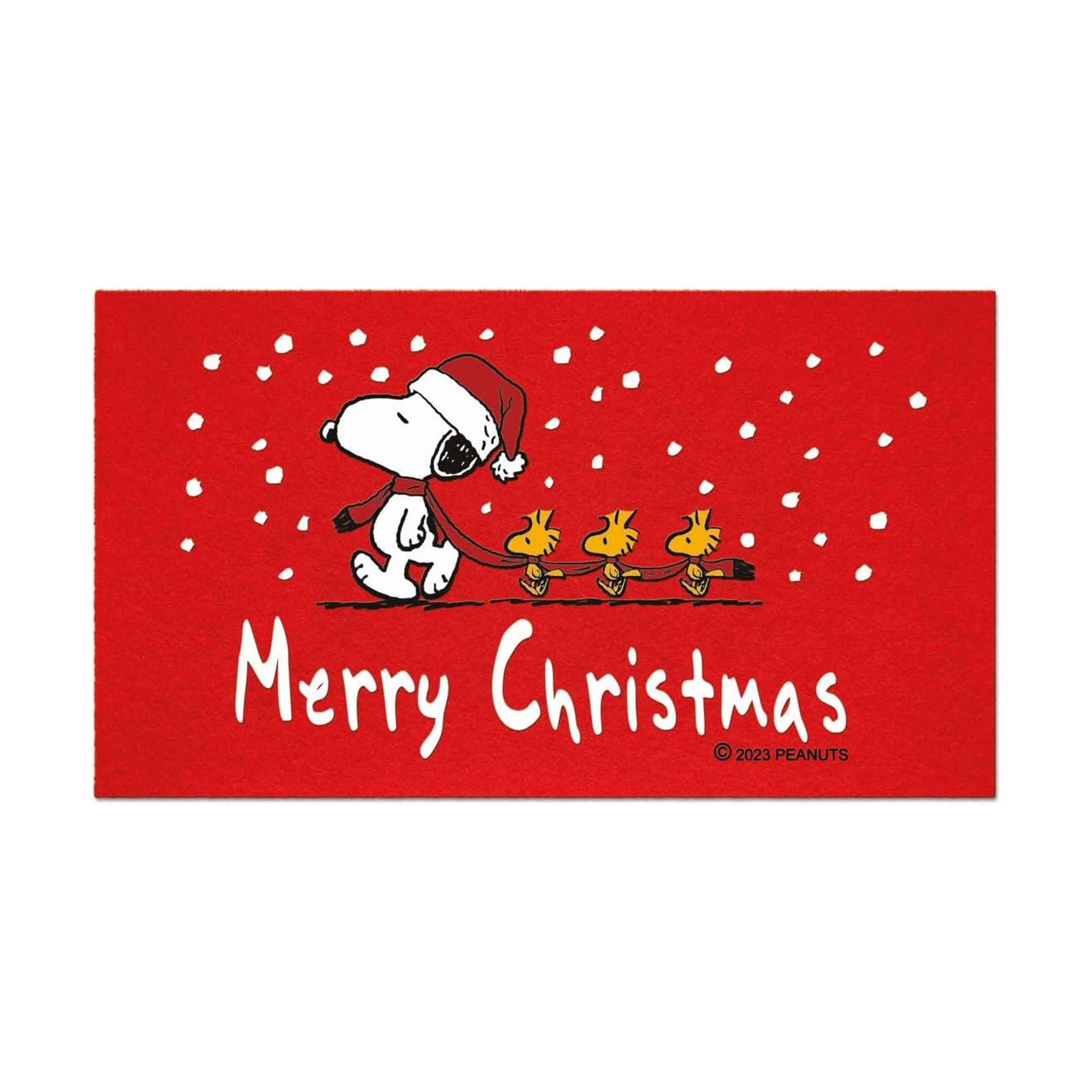 Snoopy Cristmas Zerbino Per Ingresso Esterno Tappetino Antiscivolo Asciugapassi 40x70cm