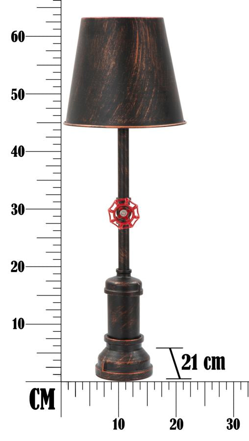 Lampada da tavolo in metallo marrone in stile industriale Ø cm 21x64