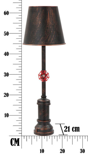 Lampada da tavolo in metallo marrone in stile industriale Ø cm 21x64