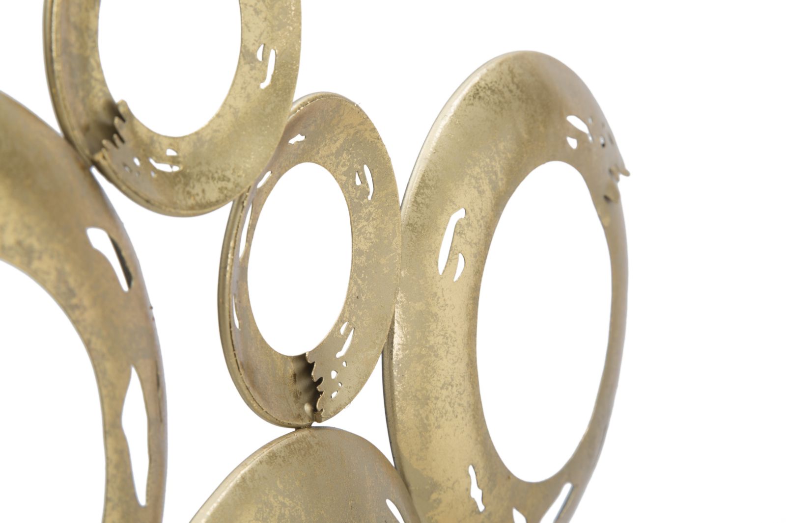 Scultura in metallo dorata con base nera cm 49x7x41