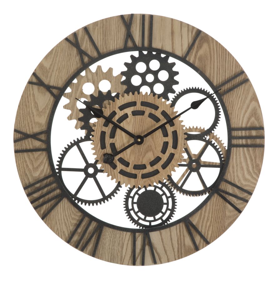 Orologio da parete in metallo e legno multicolore Ø cm 60x5