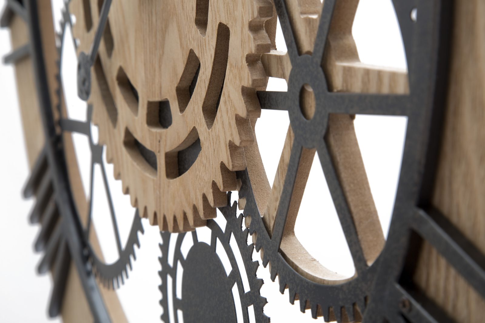 Orologio da parete in metallo e legno multicolore Ø cm 60x5