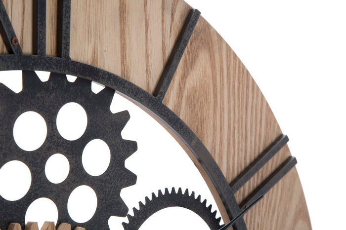 Orologio da parete in metallo e legno multicolore Ø cm 60x5