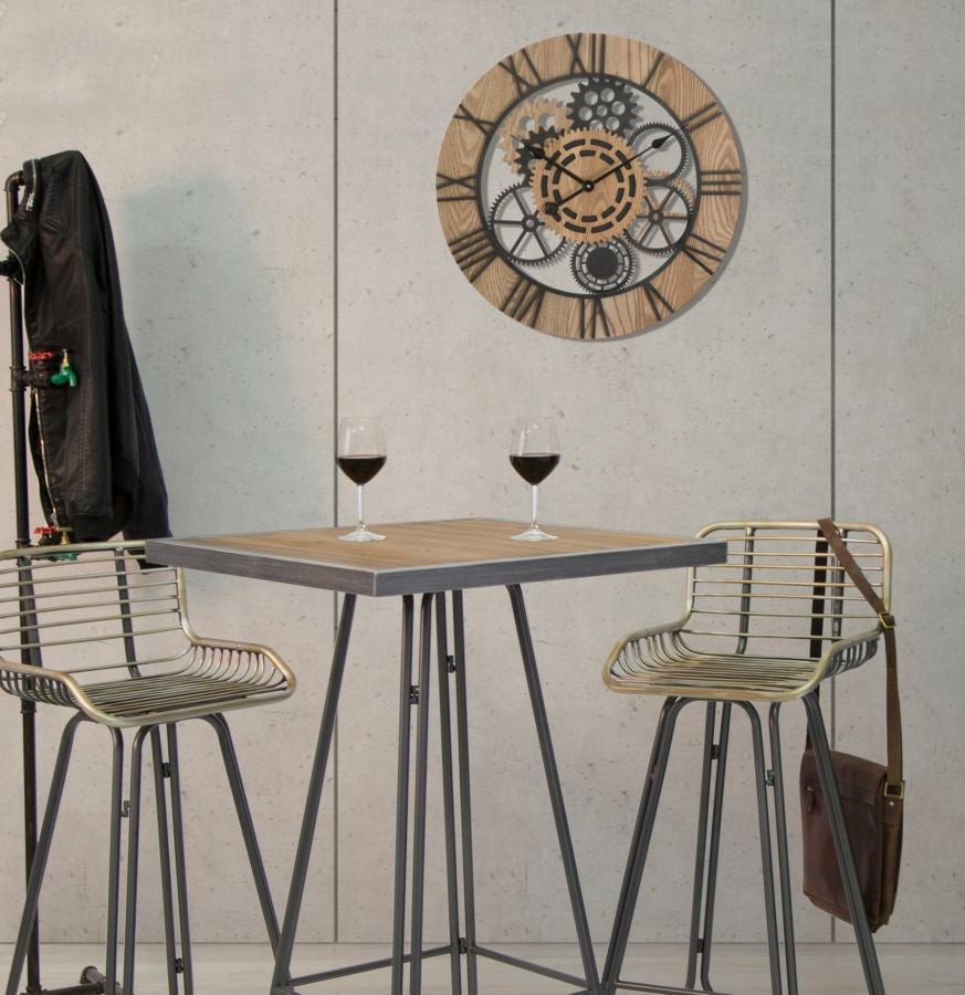 Orologio da parete in metallo e legno multicolore Ø cm 60x5