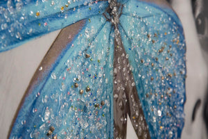 Stampa su tela con applicazioni multicolore cm 80x4x120