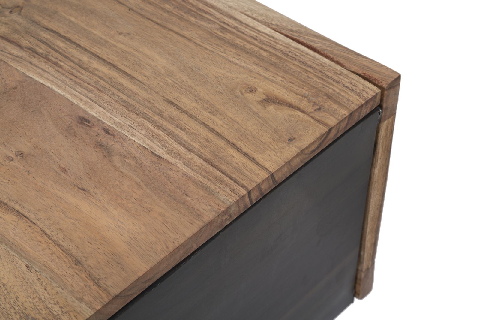 Tavolo da caffè quadrato in legno marrone con cassetti cm 60x60x43