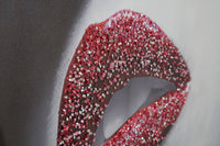 Stampa su tela con applicazioni multicolore cm 120x3,8x80