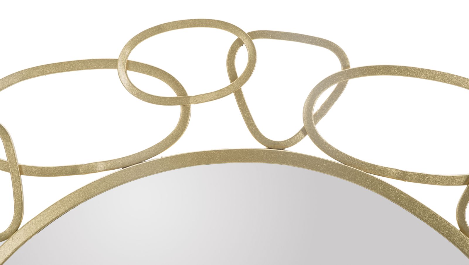 Specchio da parete con decori geometrici in metallo dorato Ø cm 84x2